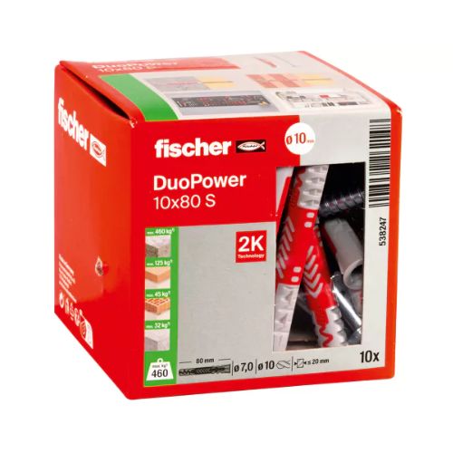 Kołki rozporowe Fischer DuoPower 10 x 80 S (op. 10 szt)