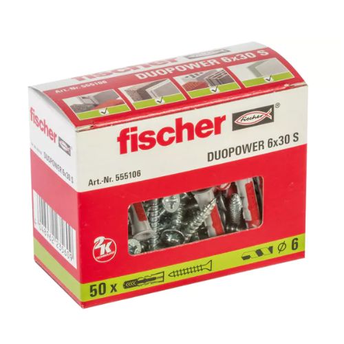 Kołki rozporowe Fischer DuoPower 6 x 30 S (op. 50 szt)